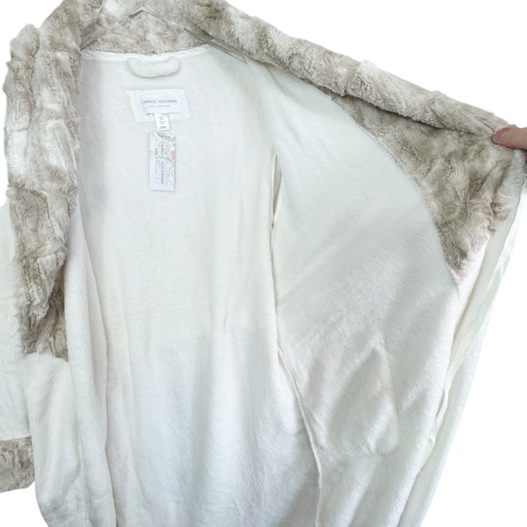 NWT Carol Hochman Long Plush Midnight Cream Wrap Long Robe Women’s Size Small - Picture 8 of 16